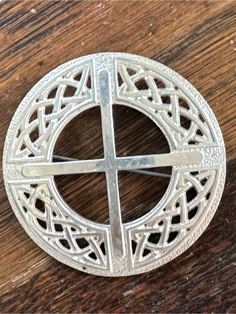 Silver Celtic Cross Shawl Pin